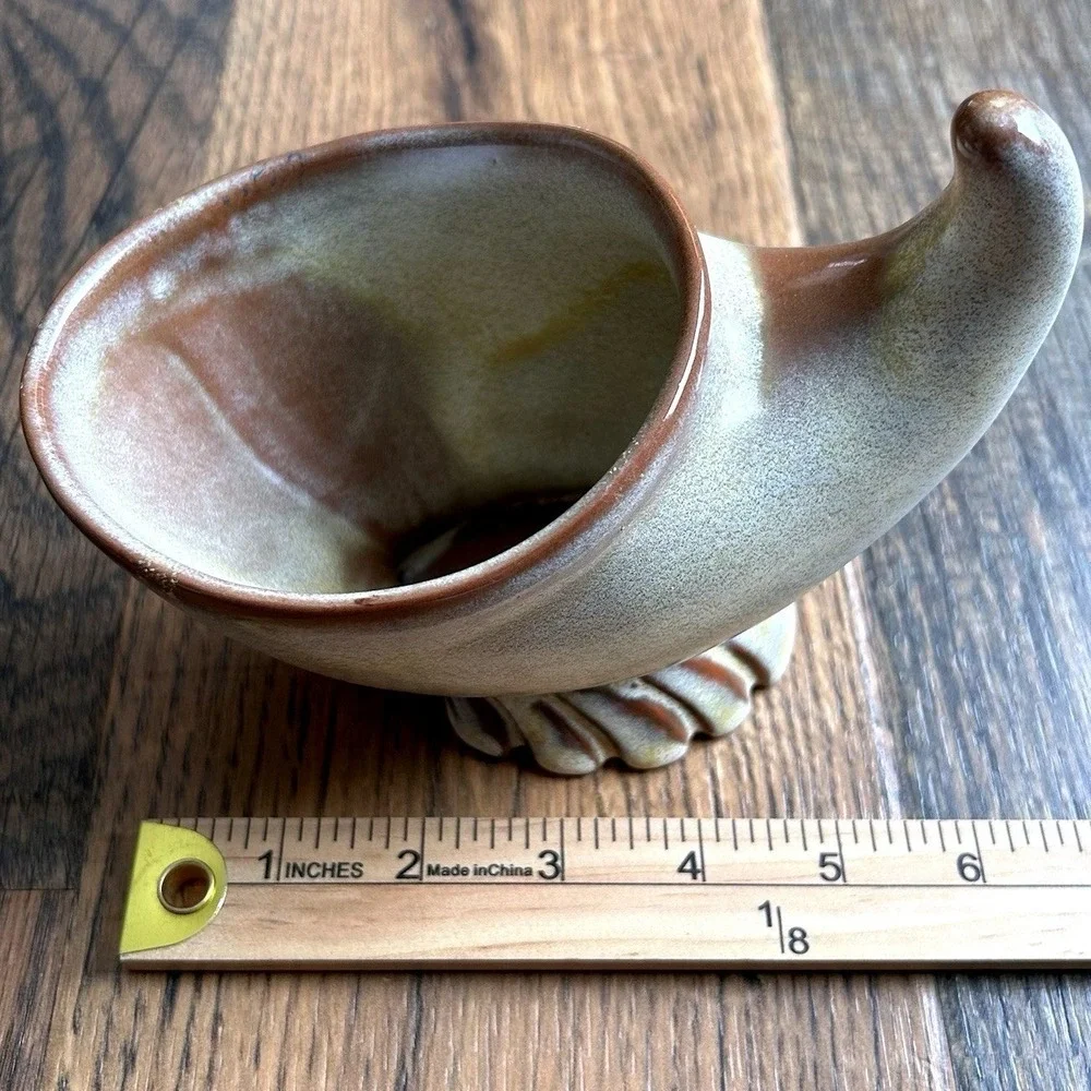 Frankoma Pottery 575 Footed Vase Brown Tan Green Glaze Vintage Decor